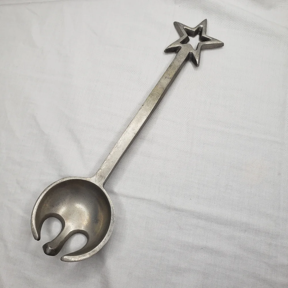 One Cast Aluminum Salad Server Fork Star Handle Replacement For Set